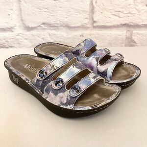 Alegria 7-7.5 (37) Fiona Leather Women’s Sandals Three Strap Comfort Shoes